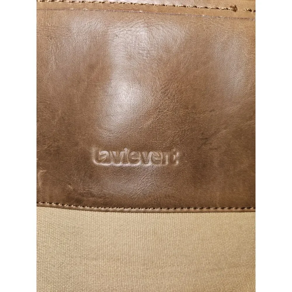 Lavievert Vintage-Style Laptop Messenger Crosbody Bag In Leather And Canvas